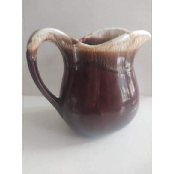 Vintage McCoy Pottery Brown Drip Glaze Pitcher Creamer 7” - Picture 3 of 8